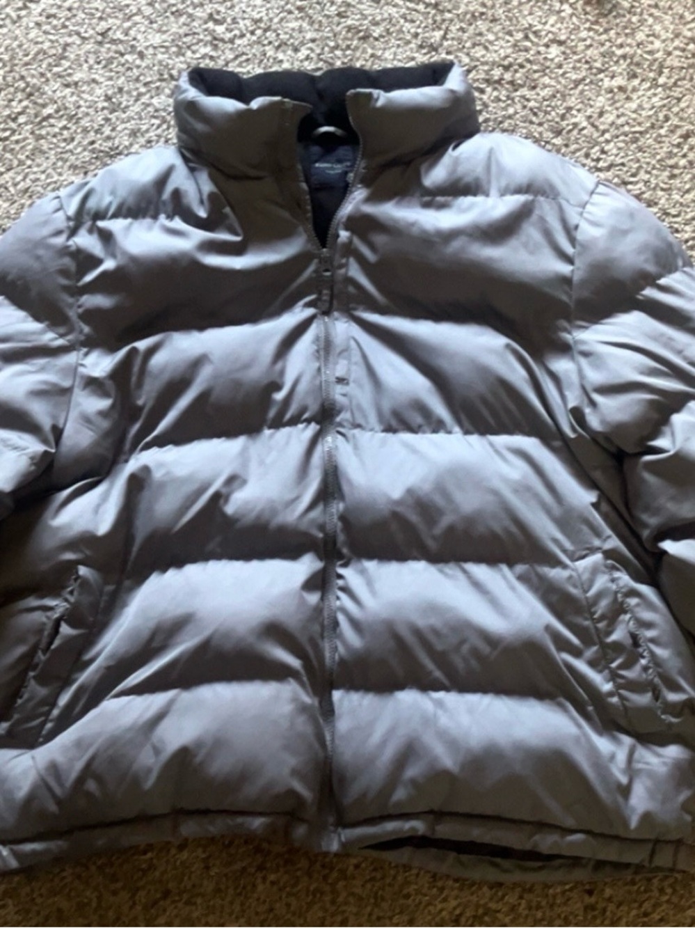 Faded Glory Men's Light Gray Quilted Puffer Jacket
